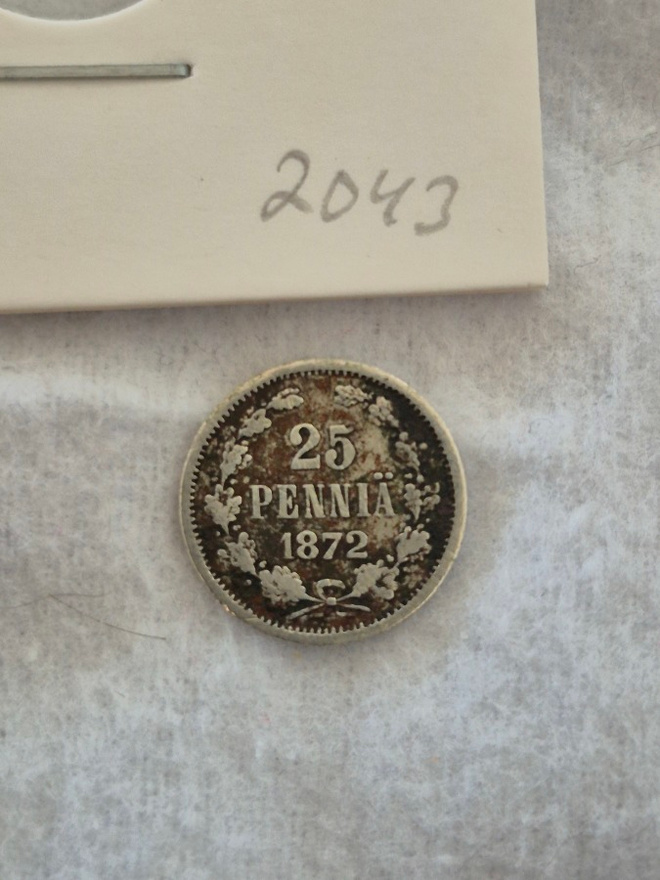 25 penniä 1872, Suomi
