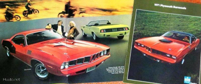 1971 Plymouth Barracuda esite - KUIN UUSI - 14 siv - 425 hv