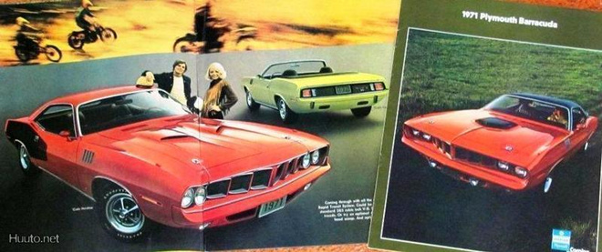1971 Plymouth Barracuda esite - KUIN UUSI - 14 siv - 425 hv