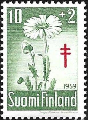 1959 TUB merkki Päivänkakkara 10  + 2 mk ** LaPe 509