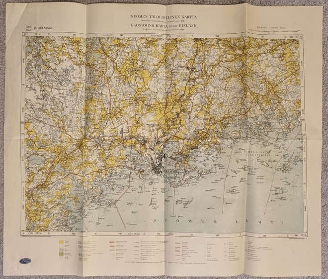 Suomen taloudellinen kartta 1936 Helsinki