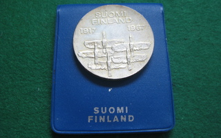 10 mk hopea juhlaraha Itsenäisyys 50 v. - 1967