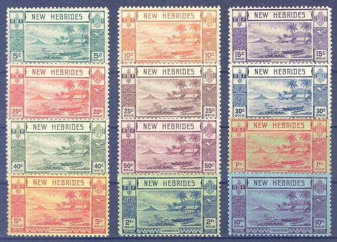 (S0379) NEW HEBRIDES (BRITISH), 1938 (Beach Scene). MLH*
