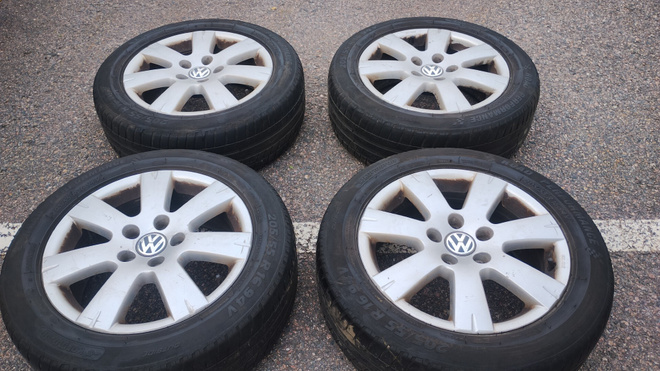 Vw alumiinivanteet 16", 5x112, 205/55r16 kesärenkaat
