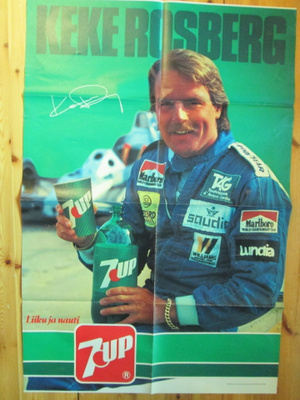 ISO 80 x 46 cm JULISTE KEKE ROSBERG NIMIKIRJOITUS PAINETTUNA