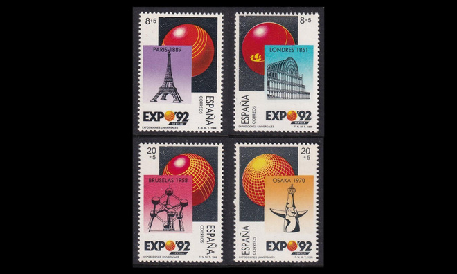 Espanja 2871-4 ** Maailmannäyttely Sevilla (1989)