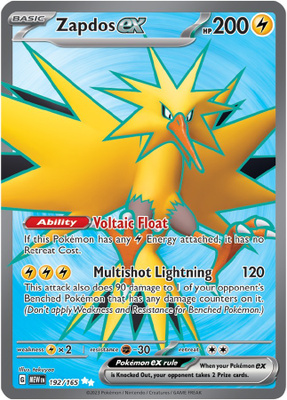 Zapdos ex 192/165 - Scarlet & Violet 151 - NM/M