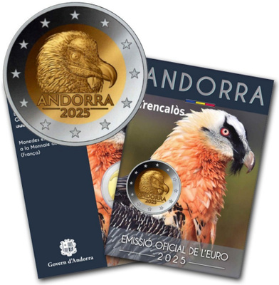 ** ANDORRA 2€ 2025 Partakorppikotka kortissa **