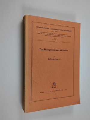 Edward Ott : Das Bezugsrecht der Aktionäre