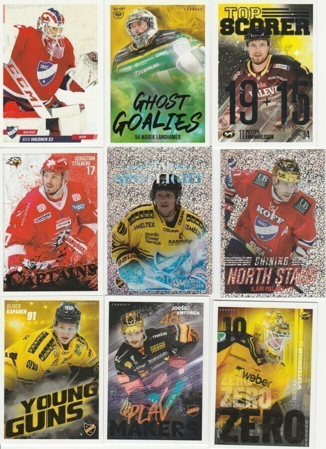 2022/23 Cardset perus ja erikoiskortit alk. 0.25e