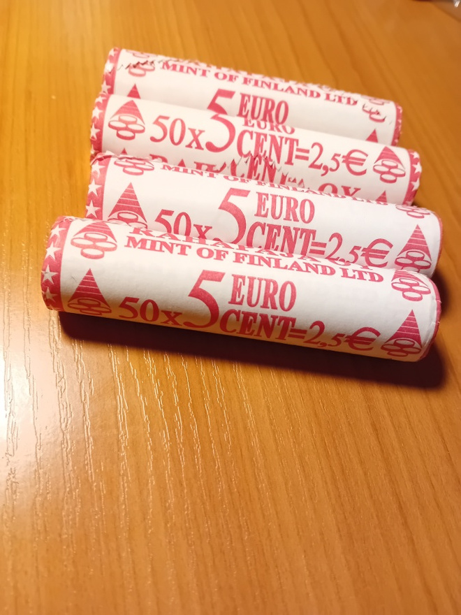 Myydään Suomen Rahapajan kolikko rullia 4 kpl