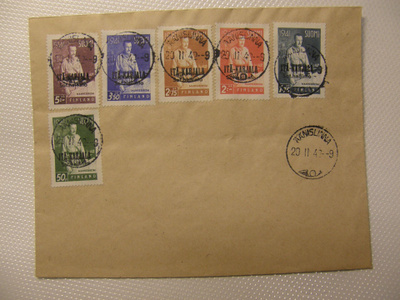 1942 ITÄ KARJALA Mannerheim sarja FDC ei kulk