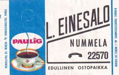 Nummela, L. Einesalo , Paulig    8/3