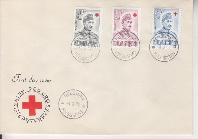 FDC 1952 PR sarja liki loistolaadun leimoilla.