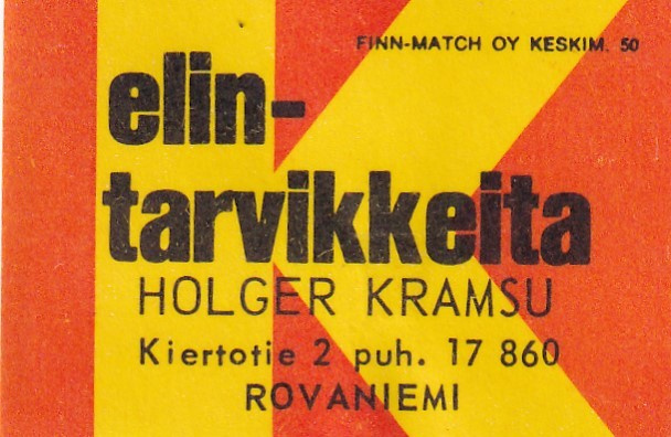 Rovaniemi, Holger Kramsu  , elintarvikkeita,   b428