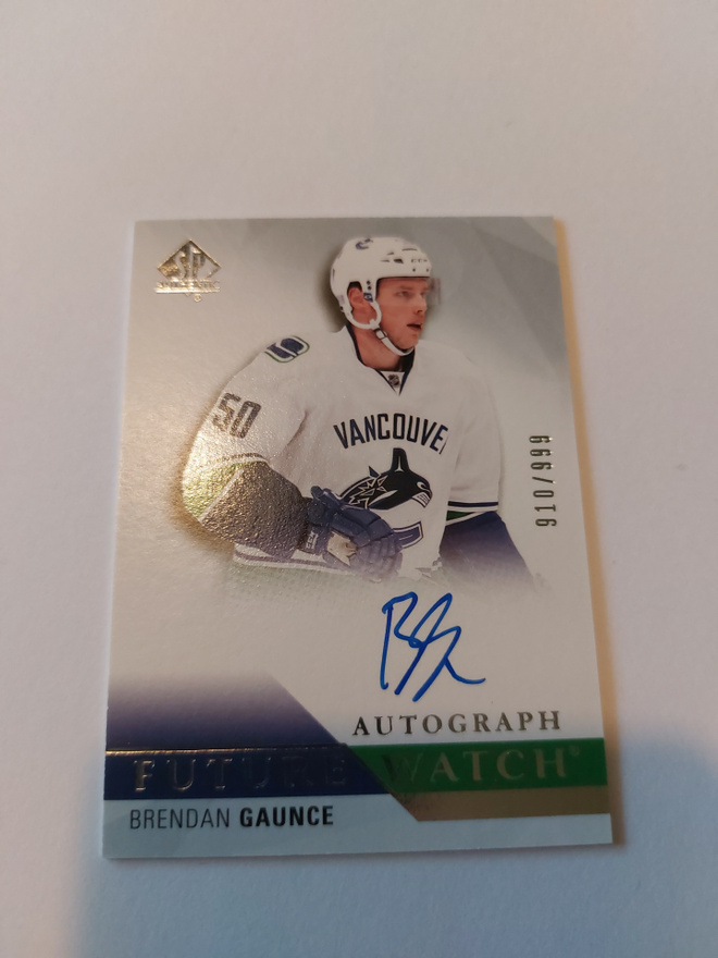 2015-16 SP Authentic #283 Brendan Gaunce FW AU RC /999