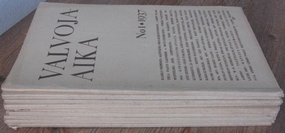 Valvoja-Aika 1937 vuosikerta numerot 1-12, 9 vihkoa. 566 s.
