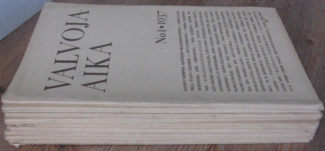 Valvoja-Aika 1937 vuosikerta numerot 1-12, 9 vihkoa. 566 s.