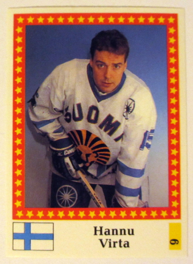 HANNU VIRTA Maajoukkue Blank Back Semic stiker 91-92
