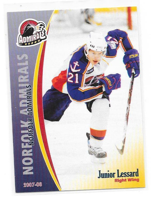 2007-08 Norfolk Admirals #21 Junior Lessard ex Ilves farmi