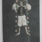 Poika puujaloilla, vana väripk, p. 1913 + rivil. Laukkoski - pikkukuva 1