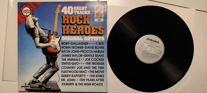 Various : Rock Heroes 40 Great Tracks tupla vinyyli