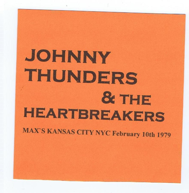 THE HEARTBREAKERS max`s kansas city nyc 10/2/1979 j thunders
