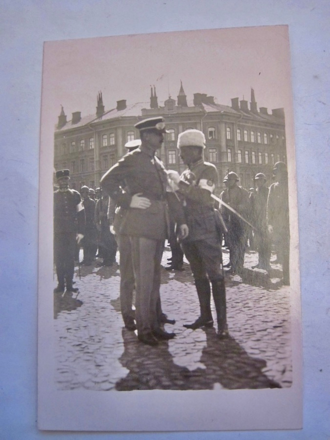 VANHA Valokuva Mannerheim Helsinki 1919 Suojeluskunta ym