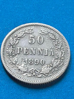50 PENNIÄ 1890 Siisti,kuvienmukainen,kts!