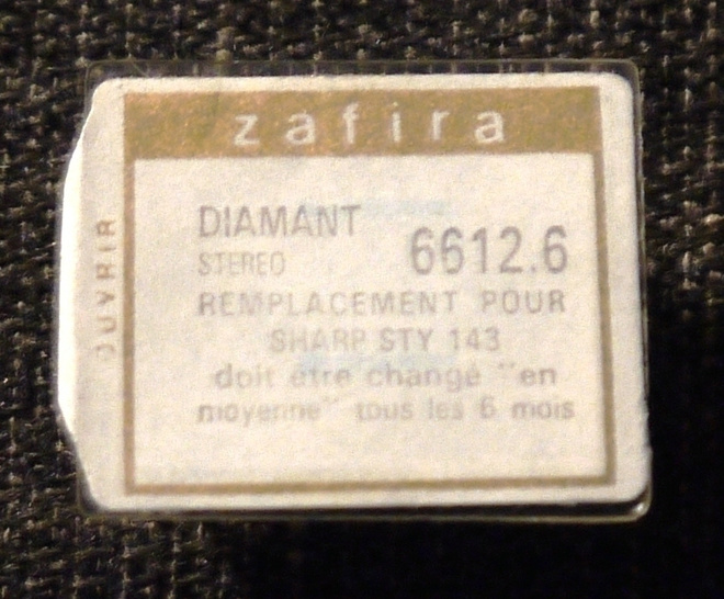 Levysoittimen neula Zafira Diamant 6612.6 (Sharp STY 143)