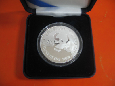 Suomi 10e hopea juhlaraha J.L. Runeberg - 2004 PROOF rasia