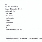 THEATRE OF HATE bowes lyon house, stevenage, 9th nov. 1980 - pikkukuva 2