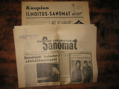 Sanomalehti  Kuopion  paikallislehdet  3 kpl
