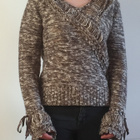 Kriss Sweden ruskea/beige kimalle neule S - pikkukuva 2