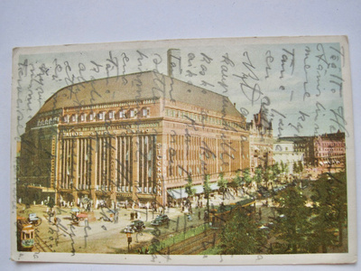 VANHA Postikortti Helsinki Stockmann Raitiovaunu ym 1930-l
