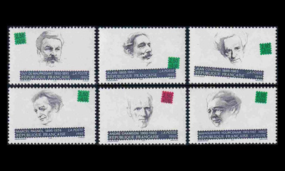 Ranska 2948-53A ** Kuuluisia kirjailijoita (1993)