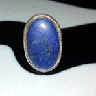 Vanhaa lapis lazuli kivi hopea sormus 925 - pikkukuva 5