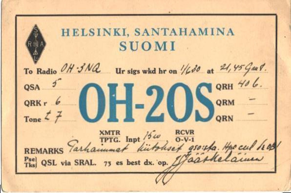 RADIOKORTTI HELSINKI /SANTAHAMINA SUOMI