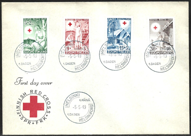 FDC 1949 Punainen risti  LaPe 361-364  LOISTOT