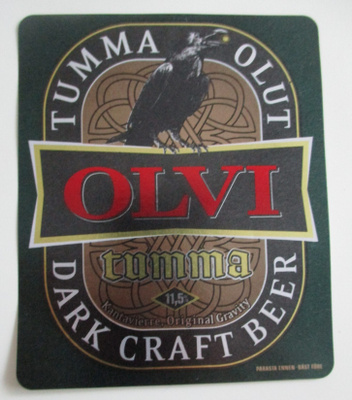 VANHA OLUT ETIKETTI - OLVI TUMMA OLUT (K26-37)