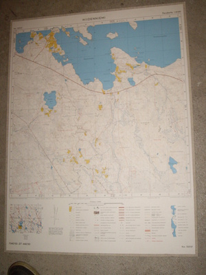 HIIDENNIEMI Topografinen kartta 72x54cm