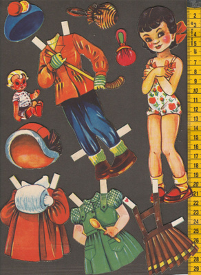 Paperinukke tyttö 1950-luku