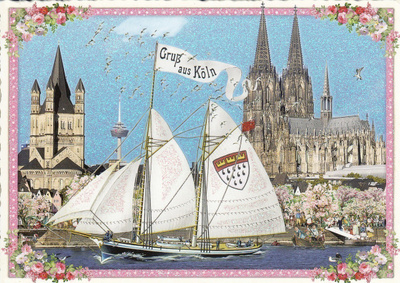 Köln, purjelaiva (Tausendschön-kortti)