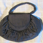 Pieni musta VINTAGE iltalaukku 20x15cm, kangas - pikkukuva 1
