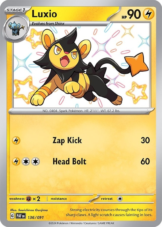 Luxio 136/091 - Paldean Fates - NM/M