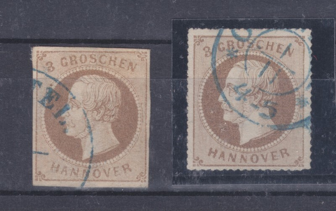 Saksa vanhat valtiot  Hannover 2 eri 3 GR merkkiä