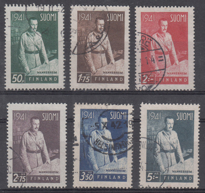 1941 Mannerheim sarja pyöröleimatut