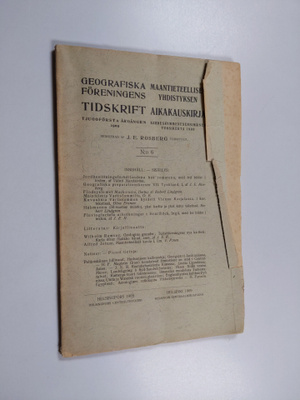 Geografiska föreningens tidskrift 6/1909  = Maantieteelli...