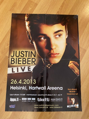 Justin Bieber juliste 2013 Hartwall Areena