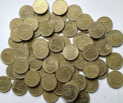 20 penniä v. 1976, 70 kpl, circ